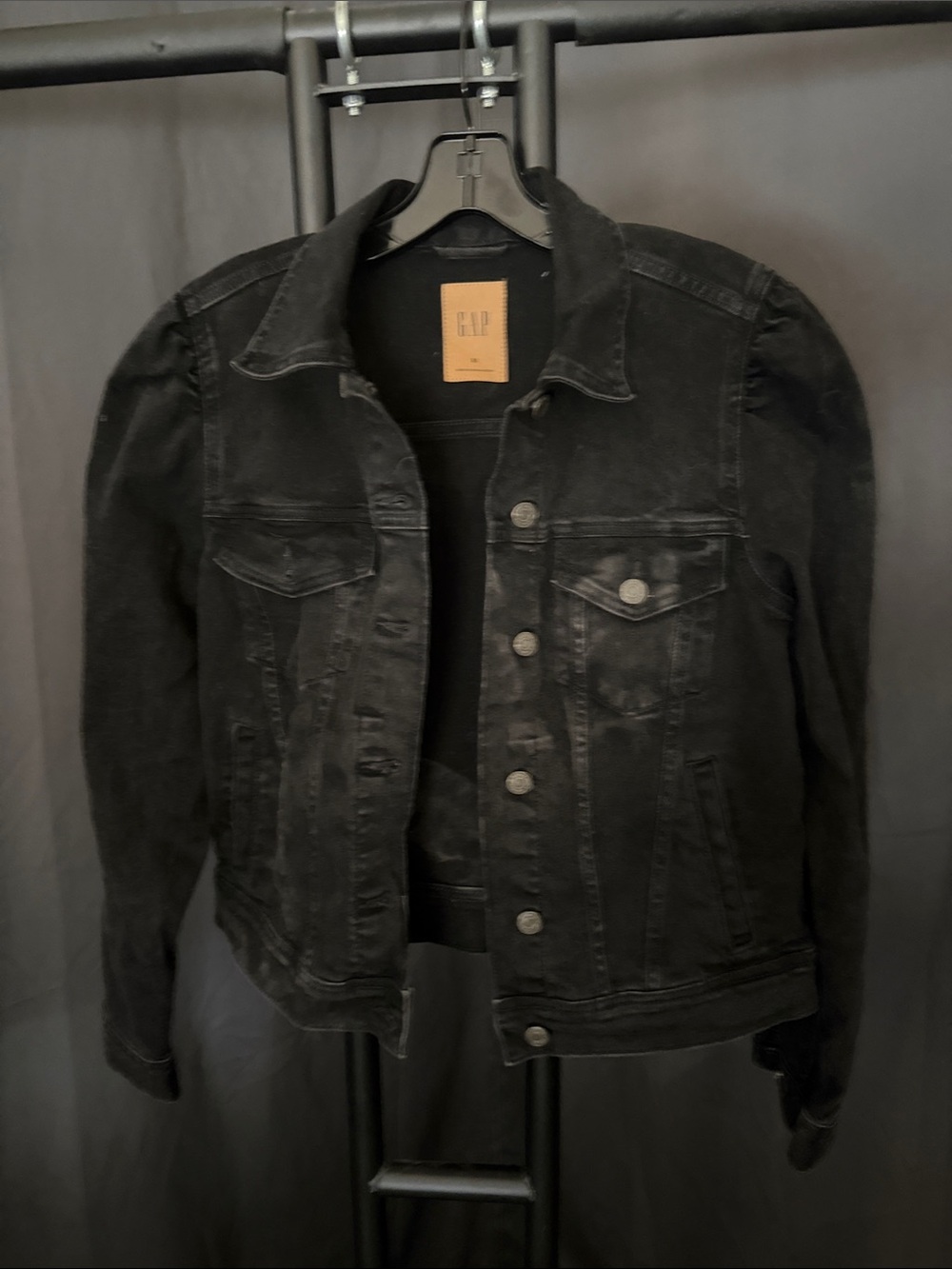 GAP Washed Black Denim Trucker Jacket
